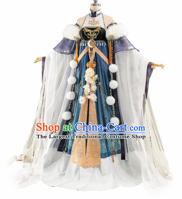 Chinese Traditional Cosplay Princess Peri Costume Ancient Swordswoman Hanfu Dress for Women