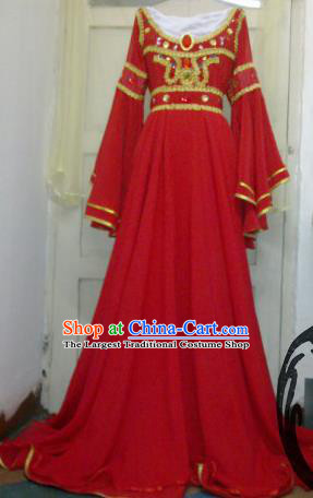 Chinese Traditional Cosplay Costume Ancient Peri Red Hanfu Dress for Women