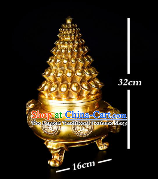 Chinese Traditional Taoism Bagua Brass Wealth Incense Burner Feng Shui Items Censer Decoration