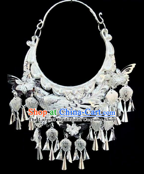 Chinese Traditional Ethnic Jewelry Accessories Miao Nationality Phoenix Necklace for Women
