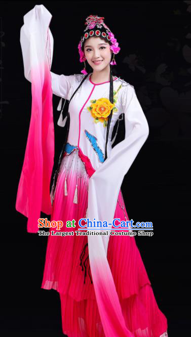 Chinese Traditional Beijing Opera Rosy Costume Classical Dance Group Dance Dress for Women