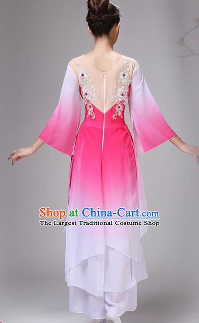 Chinese Traditional Stage Performance Fan Dance Pink Costume Classical Dance Group Dance Dress for Women