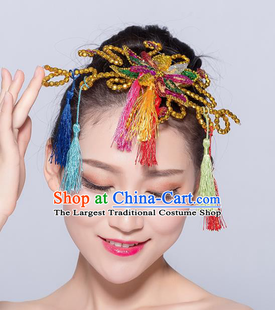 Chinese Traditional Yangko Dance Tassel Hair Stick National Folk Dance Hair Accessories for Women