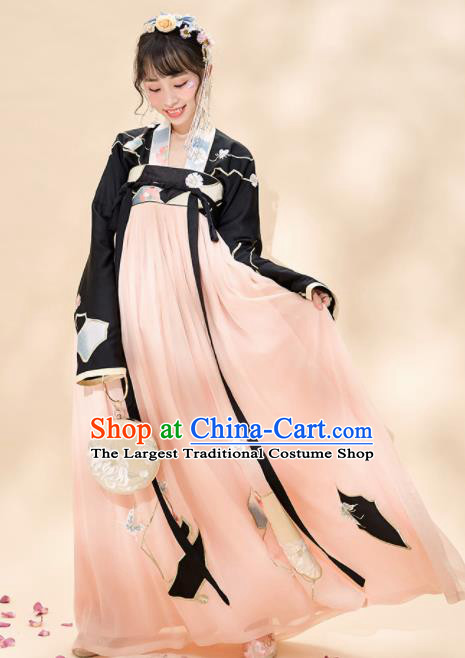 Chinese Traditional Hanfu Dress Ancient Tang Dynasty Nobility Lady Embroidered Costume for Women