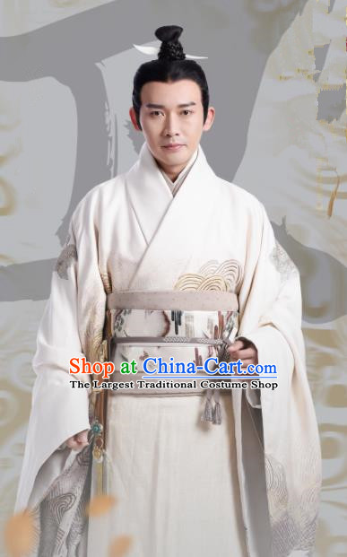 Chinese Ancient Prime Minister Lv Buwei Hanfu Clothing The Lengend Of Haolan Qin Dynasty Historical Costume for Men