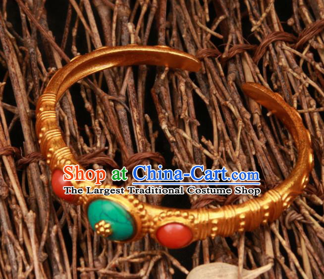 Chinese Traditional Tibetan Ethnic Jewelry Accessories Zang Nationality Bracelet for Women
