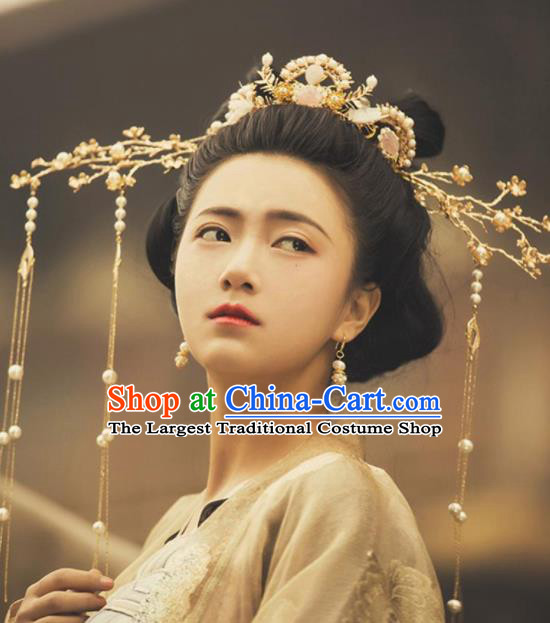 Traditional Chinese Hanfu Phoenix Coronet Hair Accessories Ancient Imperial Consort Tassel Hairpins Complete Set for Women