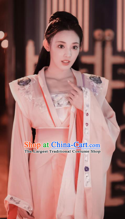 Chinese Ancient Drama Peri Hanfu Dress Tang Dynasty Crown Princess Embroidered Historical Costume for Women