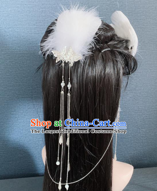 Top Grade Halloween Hair Accessories White Feather Headband for Women