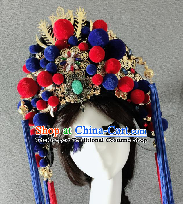 Chinese Handmade Queen Phoenix Coronet Hair Accessories Halloween Modern Fancywork Headwear for Women