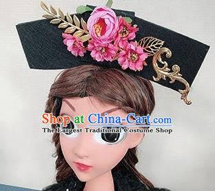 Traditional Chinese Handmade Qing Dynasty Hair Accessories Ancient Palace Princess Pink Peony Hair Clasp for Women