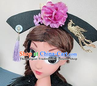 Traditional Chinese Qing Dynasty Princess Hair Accessories Handmade Ancient Purple Peony Hair Clasp for Women