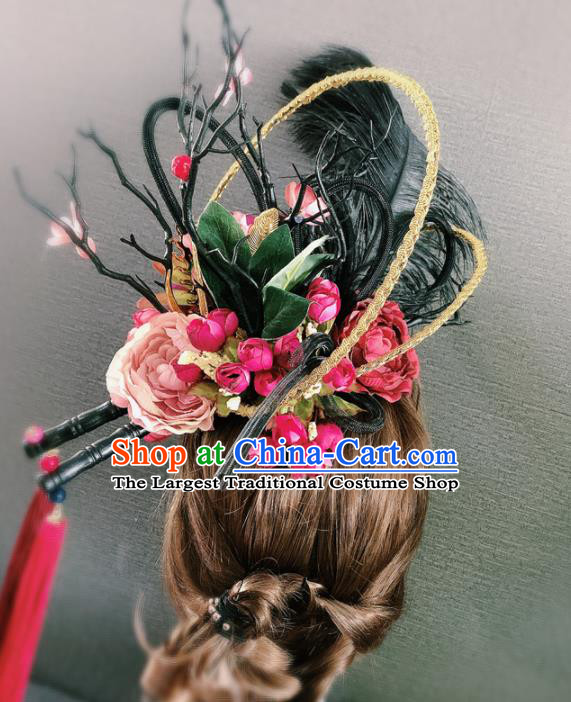 Top Grade Halloween Hair Accessories Brazilian Carnival Feather Headwear for Women