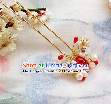 Chinese Ancient Princess Pearls Butterfly Hairpins Traditional Palace Hair Accessories for Women