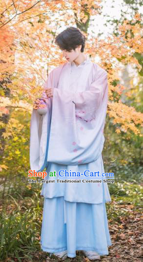 Chinese Traditional Ming Dynasty Nobility Childe Embroidered Hanfu Clothing Ancient Swordsman Costume for Men