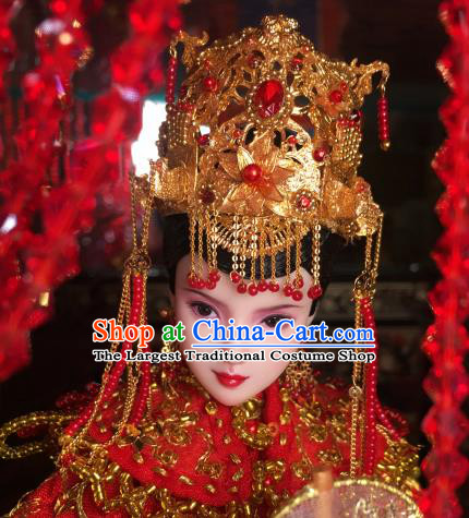 Chinese Ancient Tang Dynasty Empress Wedding Headwear Phoenix Coronet Traditional Palace Hair Accessories for Women