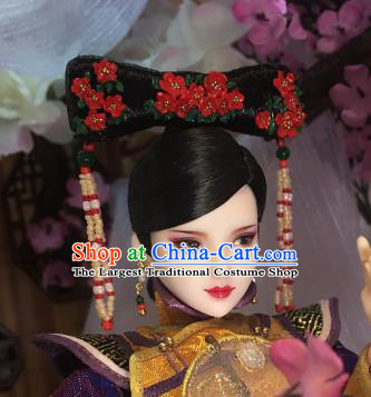 Chinese Ancient Court Lady Headwear Traditional Qing Dynasty Palace Manchu Hair Accessories for Women