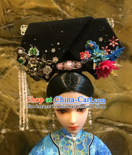Chinese Ancient Qing Dynasty Manchu Imperial Consort Headwear Traditional Palace Hair Accessories for Women