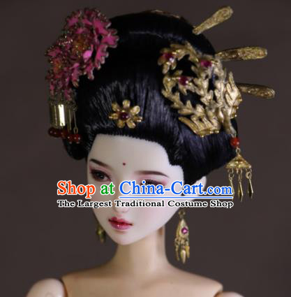 Chinese Ancient Tang Dynasty Imperial Consort Hairpins Headwear Traditional Palace Hair Accessories for Women