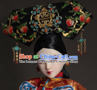 Chinese Ancient Palace Manchu Lady Headwear Traditional Qing Dynasty Imperial Consort Hair Accessories for Women