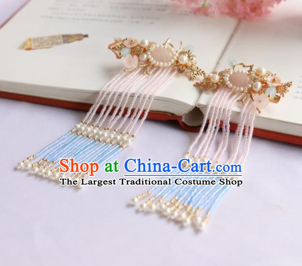 Chinese Ancient Princess Hairpins Tassel Hair Claws Traditional Hanfu Hair Accessories for Women