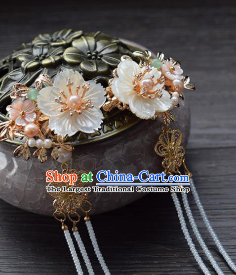 Chinese Ancient Princess Palace Long Tassel Hair Claws Hairpins Traditional Handmade Hanfu Hair Accessories Complete Set for Women