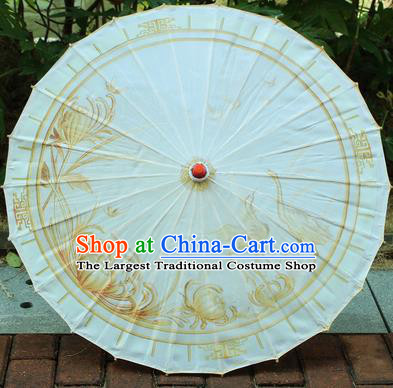 Handmade Chinese Traditional Printing Cranes Oiled Paper Umbrellas Ancient Princess Umbrella