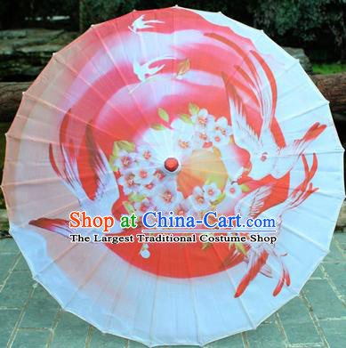 Handmade Chinese Traditional Printing Birds Oiled Paper Umbrellas Ancient Princess Umbrella
