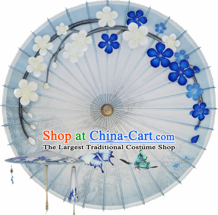 Handmade Chinese Traditional Printing Flowers Butterfly Oiled Paper Umbrellas Ancient Princess Umbrella