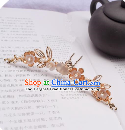Chinese Ancient Princess Palace Flowers Hairpins Traditional Handmade Hanfu Hair Accessories for Women