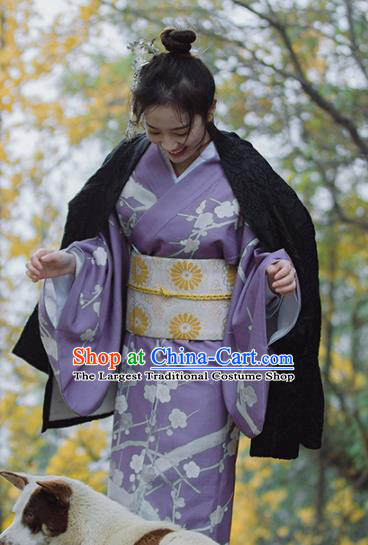 Japanese Handmade Kimono Black Haori Costume Japan Traditional Jacket for Women