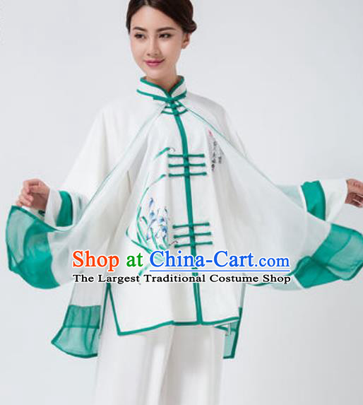 Chinese Traditional Tai Chi Costume Martial Arts Printing Orchid Uniform Kung Fu Wushu Clothing for Women