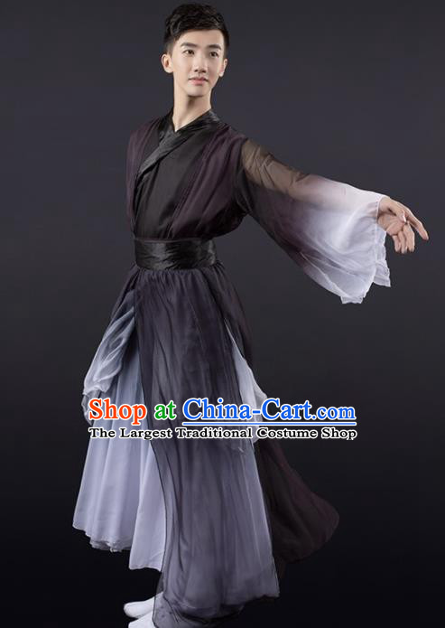 Chinese Yangko Dance Stage Performance Black Costume Traditional Classical Dance Clothing for Men