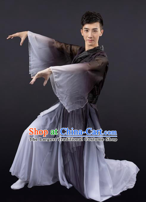Chinese Yangko Dance Stage Performance Black Costume Traditional Classical Dance Clothing for Men