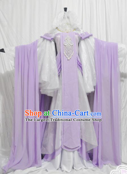 Traditional Chinese Han Dynasty Princess Purple Hanfu Dress Ancient Female Knight Embroidered Costume for Women