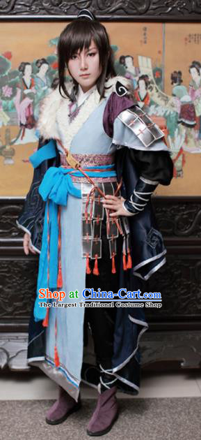 Traditional Chinese Cosplay Swordsman Hanfu Clothing Ancient Young Hero Embroidered Costume for Men