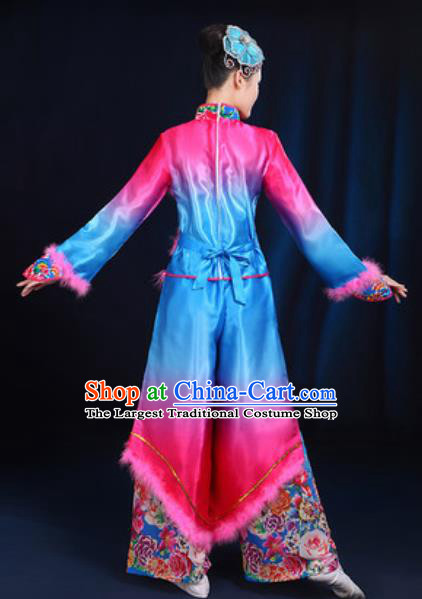 Traditional Chinese Yangko Fan Dance Group Dance Winter Clothing Folk Dance Stage Performance Costume for Women