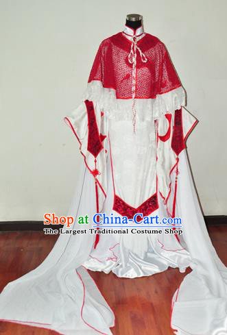 Traditional Chinese Cosplay Peri Princess Red Hanfu Dress Ancient Swordswoman Embroidered Costume for Women