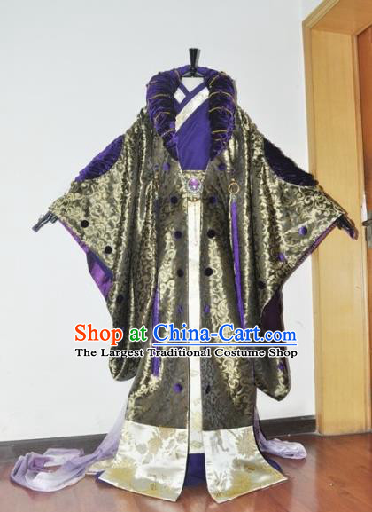 Traditional Chinese Cosplay Taoist Priest Hanfu Clothing Ancient Swordsman Royal Highness Embroidered Costume for Men