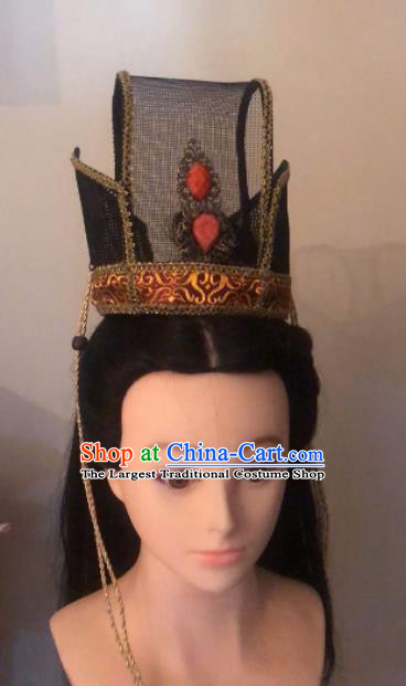 Traditional Chinese Han Dynasty Prince Hairdo Crown Hair Accessories Ancient Nobility Childe Hat for Men