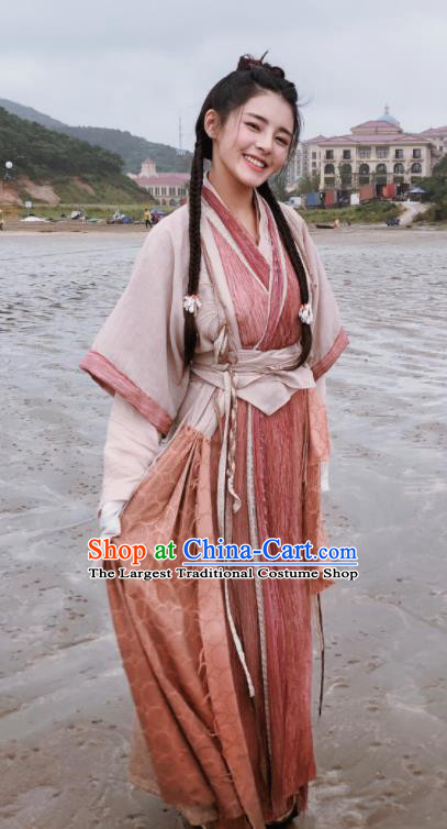 Chinese Ancient Yuan Dynasty Swordswoman Hanfu Dress Drama Heavenly Sword Dragon Slaying Saber Xiao Zhao Historical Costume for Women