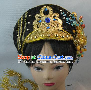 Traditional Chinese Qing Dynasty Manchu Imperial Concubine Hat Headwear Ancient Palace Lady Hair Accessories for Women