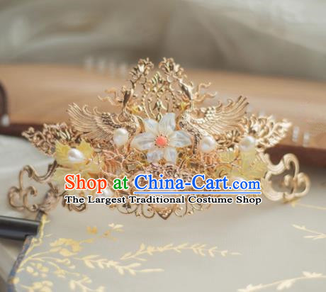 Chinese Handmade Hanfu Hairpins Shell Hair Crown Traditional Ancient Princess Hair Accessories for Women