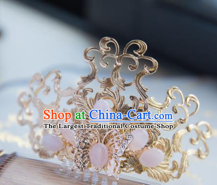 Chinese Handmade Hanfu Golden Hair Crown Hairpins Traditional Ancient Princess Hair Accessories for Women