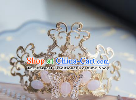 Chinese Handmade Hanfu Golden Hair Crown Hairpins Traditional Ancient Princess Hair Accessories for Women