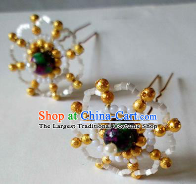 Chinese Handmade Hanfu Palace Beads Hair Clip Hairpins Traditional Ancient Princess Hair Accessories for Women