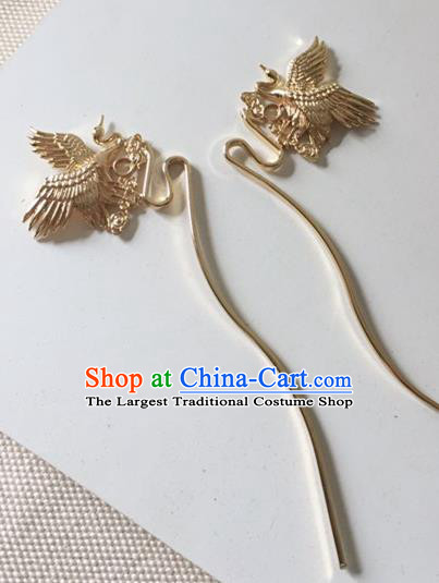 Traditional Chinese Handmade Crane Hair Clip Tang Dynasty Hanfu Hairpins Ancient Imperial Consort Hair Accessories for Women