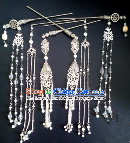 Chinese Handmade Hanfu Palace Tassel Step Shake Hairpins Traditional Ancient Princess Hair Accessories for Women