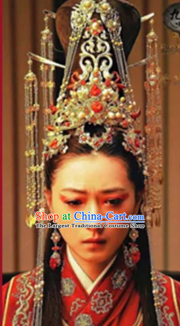 Chinese Handmade Hanfu Han Dynasty Hairpins Phoenix Coronet Traditional Ancient Imperial Consort Hair Accessories for Women