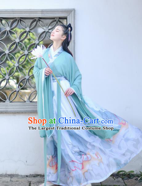 Chinese Jin Dynasty Palace Princess Embroidered Hanfu Dress Traditional Ancient Court Lady Historical Costume for Women